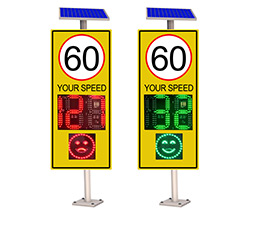 188 and smile face radar speed limit sign