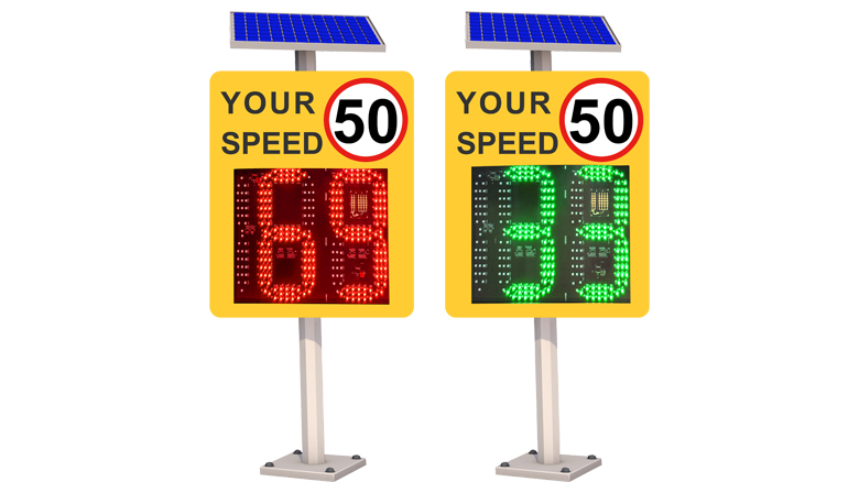 2 and half digit radar speed limit signe