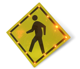 walk cross rhombus pedestrian sign